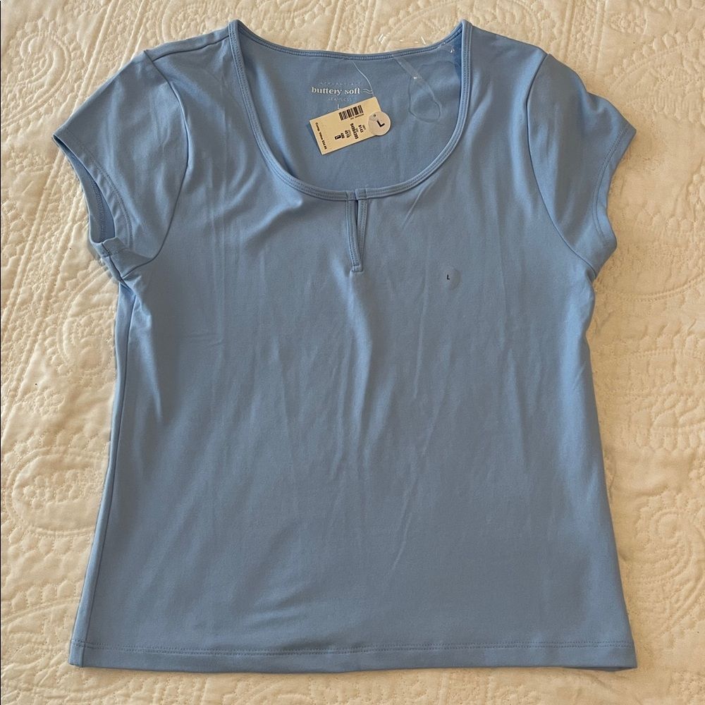 Aeropostale Buttery Soft Sky Blue Cap Sleeveless Top NWT